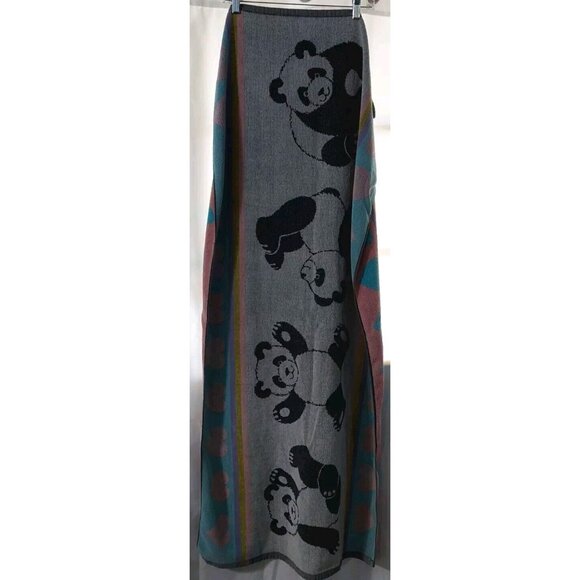 Vintage Cecil Saydah Body Beach Towel Panda Bears Pastels Hearts 55”X25” Cotton - Picture 2 of 12